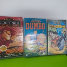 Vintage VHS, Walt Disney classics, Dumbo, The Jungle Book and Lion King 2- kids