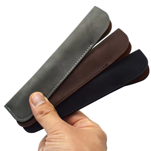 Single pen sleeve leather - single,