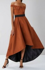 Coast Lizetta Bardot Maxi Dress Russet SIZE UK 14  REF WB5