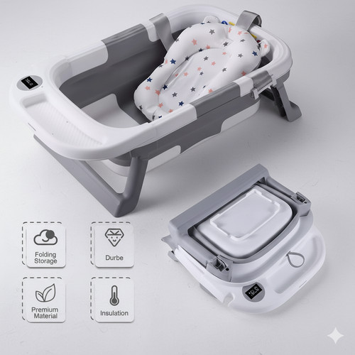 Foldable baby bath tub - foldable, with