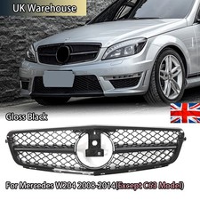 Front AMG Grille Gloss Black For Mercedes C-Class W204 C204 S204 C280 C220 07-14