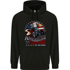 American Customs Hot Rod Garage USA Mens 80% Cotton Hoodie