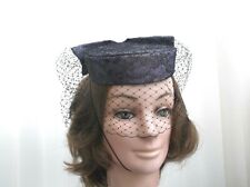 Black/Silver Lace  Pill Box Fascinator - Lilac; Purple; Teracotta. 5.1/2" - 6"