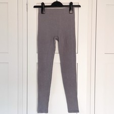 New Zara Limitless Contour Collection Grey Ribbed Seamless Fuseau Leggings XS-S