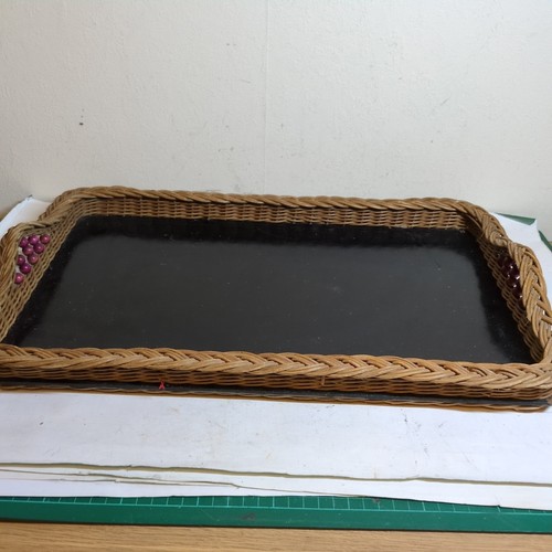 Vintage wicker serving tray - serving,