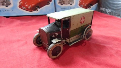 Tinplate clockwork ambulance - tinplate,