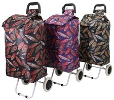 X Large 2 Wheel Shopping Trolley Lightweight Strong Folding Cart Shopper 47L