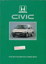 Honda Civic Shuttle 1986 UK Market Sales Brochure 1.5 2WD & 4WD