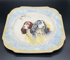 Vintage Spaniel Dog Plate Blue