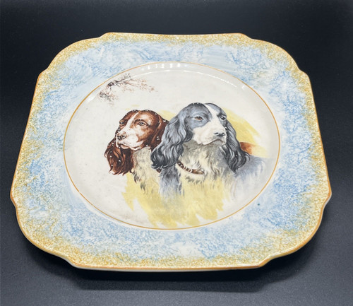 Vintage spaniel dog - dog, plate