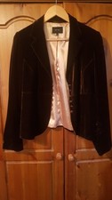 M&S Velvet Fitted Jacket Chocolate Brown 12