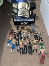 Wrestling Figures Job Lot With Aew Ring And Tag Belts