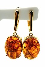 Silver earrings amber - silver,