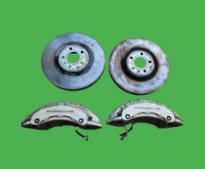 PORSCHE MACAN 95B 2017 PAIR OF FRONT BREMBO 6 POT BRAKE CALIPERS WITH DISCS
