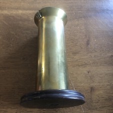 Vintage Mounted Brass Artillery Cartridge Shell