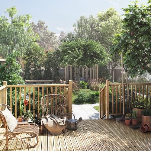 Exterior decking chamfered - exterior,