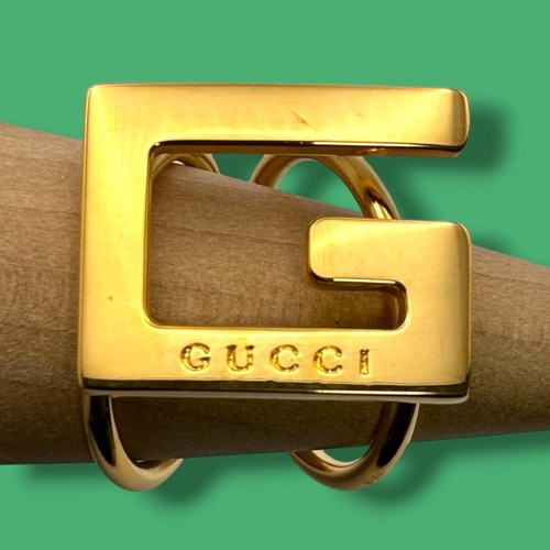 Gucci logo scarf ring - logo, gold