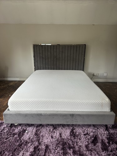Grey velvet silver king size - grey,