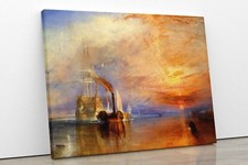 Joseph Turner The Fighting Temeraire Framed Canvas Wall Art Deco Picture Print