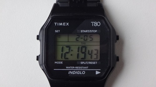 Timex t80 indiglo steel band - timex,