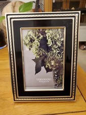 Vera Wang Wedgwood With Love Black Gold Photo Frame 6x8 Inches Easel Stand
