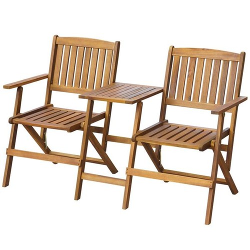 Garden bench with table - with,