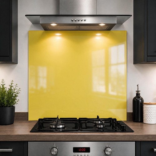 Lemon glass splashback 6mm - glass,