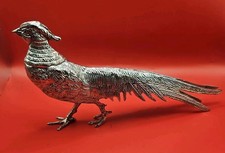 Vintage Silver Plated Pheasant Figurine Ornament #1