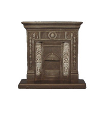 Dolls house fireplace grey - fireplace,