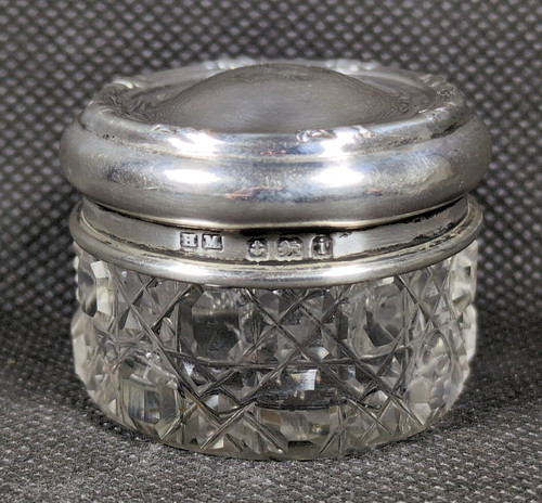 Antique cut glass pot - cut,