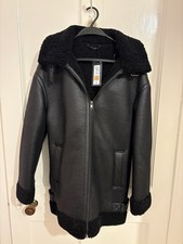 M&S Black Faux Leather Aviator