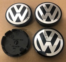 4 Pcs WHEEL CENTRE CAPS For VW Passat Golf Jetta 55mm 6N0601171  Black