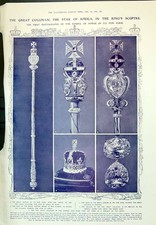 Old 1910 Star Africa King Sceptre Imperial Crown Mountains Russia Leo 20th