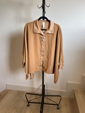 WYNNE LAYERS FROM QVC - CAMEL KIMONO STYLE SHIRT - SIZE LARGE - NEW WITHOUT TAGS