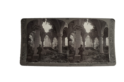 Ww1 stereoview ruins - ww1,