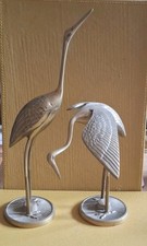 Pair of Vintage Brass Cranes Birds Heron Mid Century Modern Decor