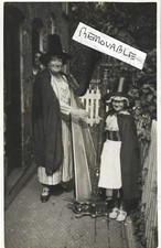 Vintage Old Family Photograph Lady Girl Tall Hats Dresses Welsh Costume 1930's