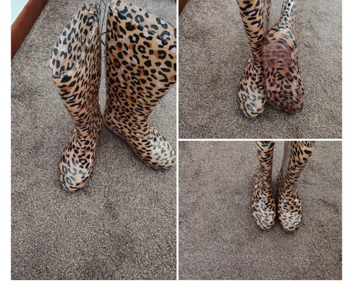 Leopard print girls wellies - print,
