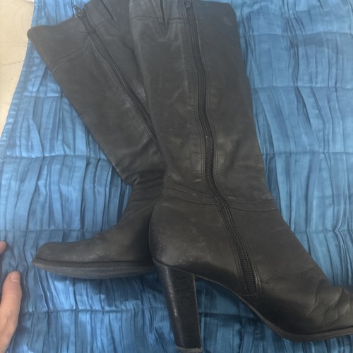 Black vintage leather - leather, long