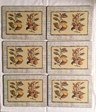 Pimpernel ANTIQUE FRUITS Table Mats 12" x 9" Set of 6