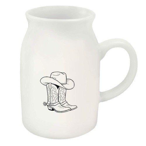 Cowboy hat boots - hat, ceramic