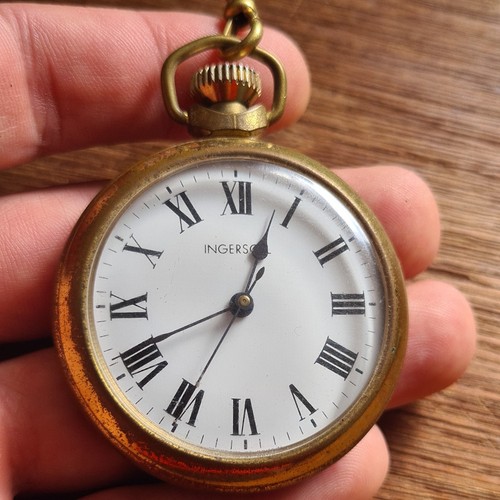 Vintage metal ingersoll pocket - metal,