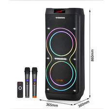 2000W Baab Fashion LED Light Dual 10" Wireless Bluetooth Portable Speaker Party