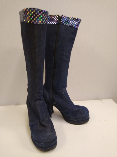 Blue denim 1970s style - blue,