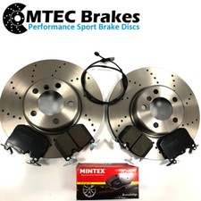 BMW M135i M140i M235i M240i FRONT DRILLED BRAKE DISCS MINTEX PADS & WEAR SENSOR
