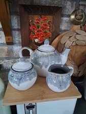 Teapot, Milk Jug And Sugar Bowl By Slaneyside Pottery