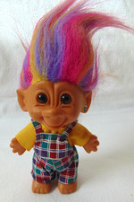 Vintage Bright of America Troll Toy Multicolored Rainbow Hair Collectable Figure