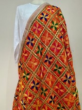 Orange Phulkari hand