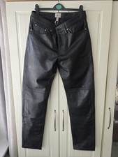 Zara Leather Jeans Black Mens New With Tag Perfect 32 Waist 30 Leg