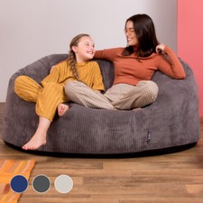 Giant Adult Bean Bag Cord Love Seat Luxury Snuggle Chair Two Seater Sofa Beanbag
